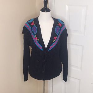 Vintage Crochet Button Up Sweater